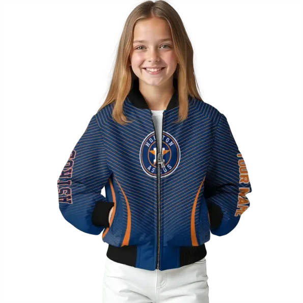 personalized houston astros chevron arrow blue bomber jacket top rated