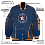 personalized houston astros chevron arrow blue varsity jacket best selling