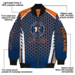 personalized houston astros hexagon grid blue bomber jacket best selling