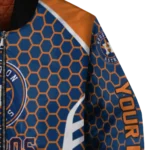personalized houston astros hexagon grid blue bomber jacket best selling