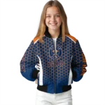 personalized houston astros hexagon grid blue bomber jacket best selling