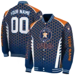 personalized houston astros hexagon grid blue varsity jacket best selling