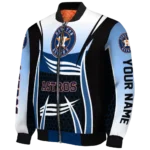 personalized houston astros mesh effect blue black bomber jacket best selling