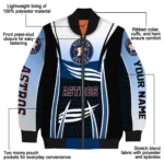 personalized houston astros mesh effect blue black bomber jacket best selling