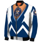 personalized houston astros v stripes blue white bomber jacket best selling
