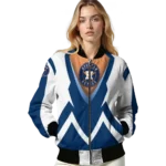 personalized houston astros v stripes blue white bomber jacket best selling