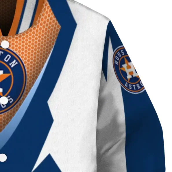 personalized houston astros v stripes blue white varsity jacket premium grade