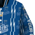personalized kansas city royals bolt stripe royal blue varsity jacket best selling