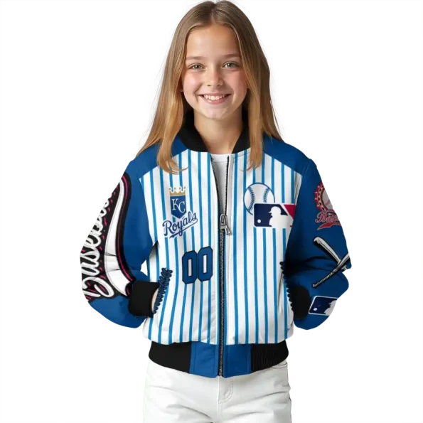 personalized kansas city royals eagle baseball royal blue white bomber jacket top rated