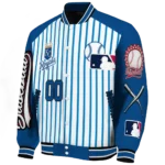 personalized kansas city royals eagle baseball royal blue white varsity jacket best selling