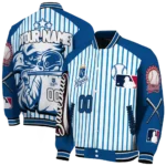 personalized kansas city royals eagle baseball royal blue white varsity jacket best selling