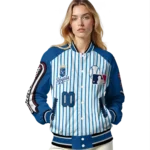personalized kansas city royals eagle baseball royal blue white varsity jacket best selling