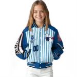 personalized kansas city royals eagle baseball royal blue white varsity jacket best selling