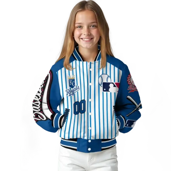 personalized kansas city royals eagle baseball royal blue white varsity jacket top rated