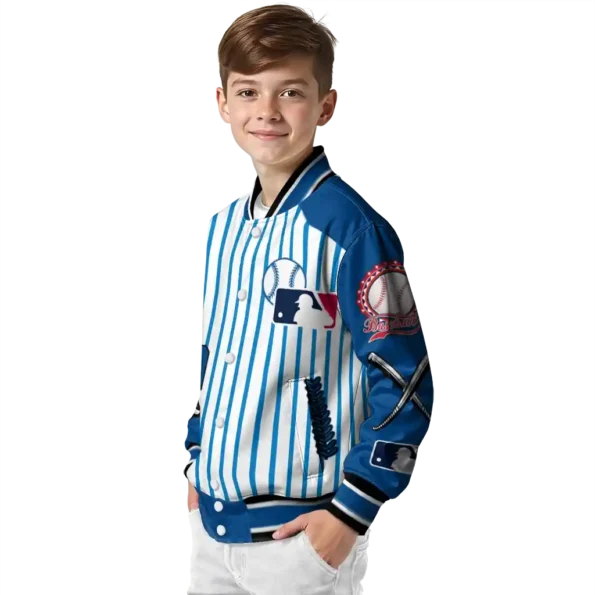 personalized kansas city royals eagle baseball royal blue white varsity jacket trendy