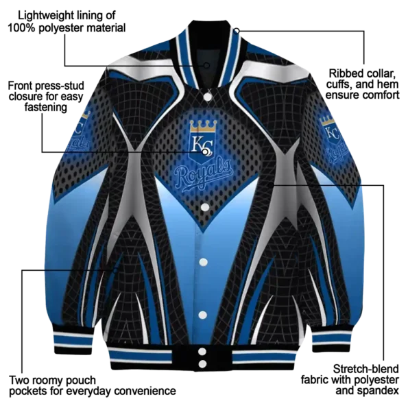 personalized kansas city royals mesh chest tan crocs black varsity jacket new arrival