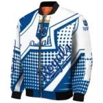personalized kansas city royals star burst royal blue bomber jacket best selling