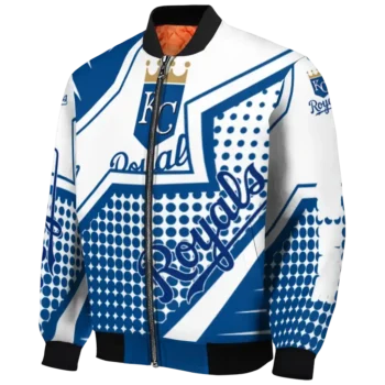 personalized kansas city royals star burst royal blue bomber jacket best selling