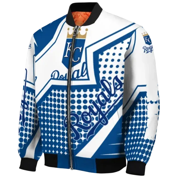 personalized kansas city royals star burst royal blue bomber jacket best selling