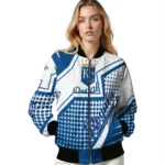 personalized kansas city royals star burst royal blue bomber jacket best selling