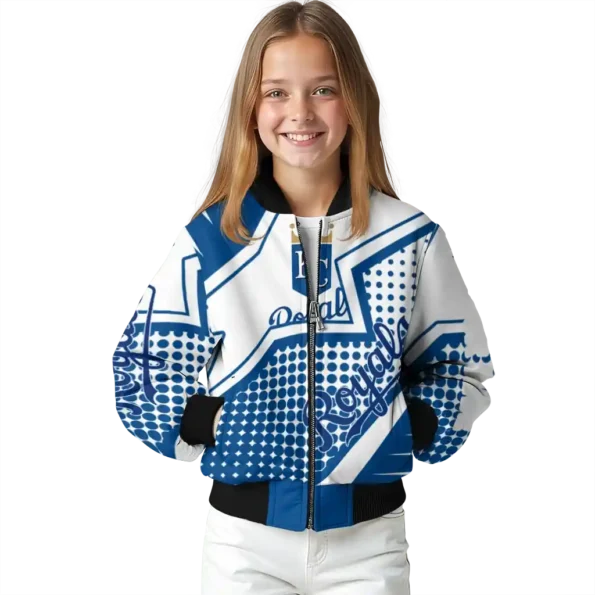 personalized kansas city royals star burst royal blue bomber jacket top rated