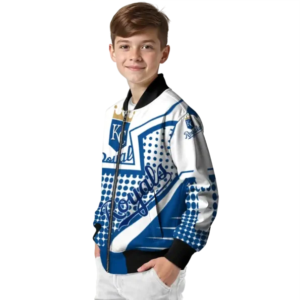 personalized kansas city royals star burst royal blue bomber jacket trendy
