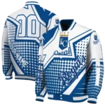 personalized kansas city royals star burst royal blue varsity jacket best selling