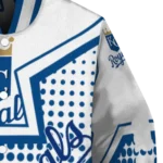 personalized kansas city royals star burst royal blue varsity jacket best selling