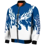 personalized kansas city royals winged blaze royal blue white bomber jacket best selling
