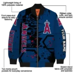 personalized los angeles angels hexagon cluster blue black bomber jacket best selling