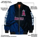 personalized los angeles angels hexagon mesh blue black bomber jacket best selling