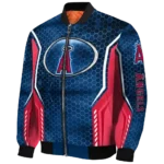 personalized los angeles angels power plate blue bomber jacket best selling