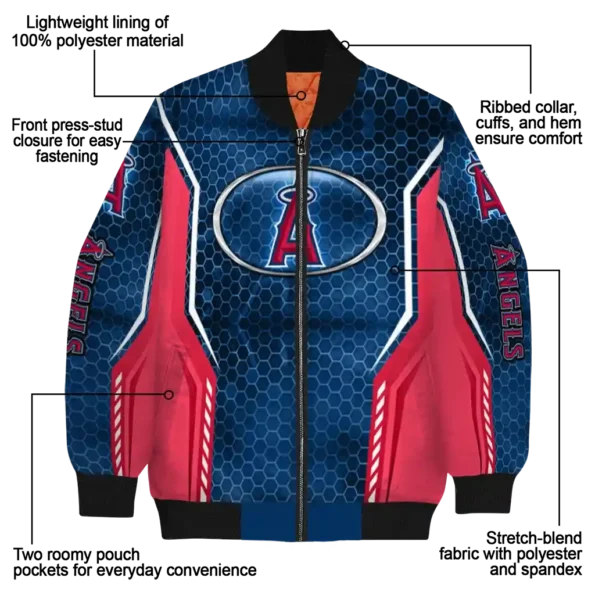 personalized los angeles angels power plate blue bomber jacket new arrival
