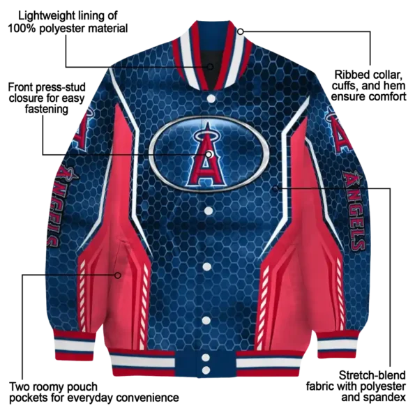 personalized los angeles angels power plate blue varsity jacket new arrival