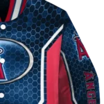 personalized los angeles angels power plate blue varsity jacket best selling