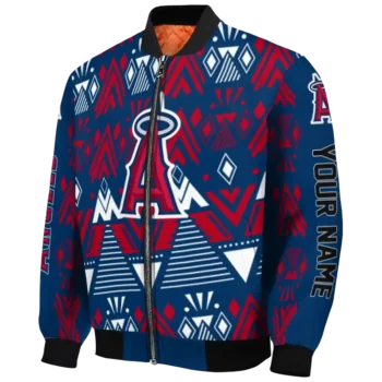 personalized los angeles angels pyramid shapes blue bomber jacket best selling