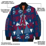 personalized los angeles angels pyramid shapes blue bomber jacket best selling