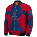 personalized los angeles angels spider mark blue red crocs bomber jacket best selling