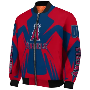 personalized los angeles angels spider mark blue red crocs bomber jacket best selling