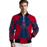 personalized los angeles angels spider mark blue red crocs bomber jacket best selling