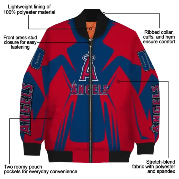 personalized los angeles angels spider mark blue red crocs bomber jacket new arrival