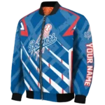personalized los angeles dodgers chevron angles blue bomber jacket best selling