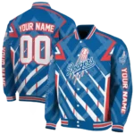 personalized los angeles dodgers chevron angles blue varsity jacket best selling