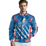 personalized los angeles dodgers chevron angles blue varsity jacket best selling