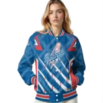 personalized los angeles dodgers chevron angles blue varsity jacket best selling