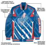 personalized los angeles dodgers chevron angles blue varsity jacket best selling