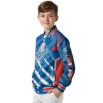 personalized los angeles dodgers chevron angles blue varsity jacket best selling