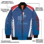 personalized los angeles dodgers hexagon grid blue bomber jacket best selling