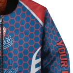 personalized los angeles dodgers hexagon grid blue bomber jacket best selling