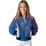 personalized los angeles dodgers hexagon grid blue bomber jacket best selling
